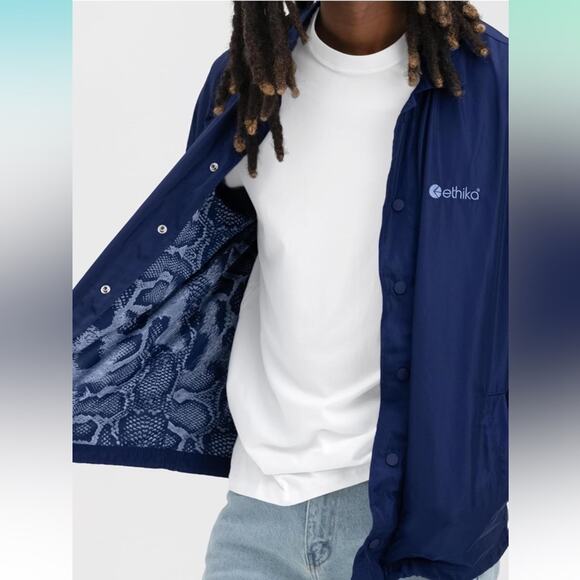 Ethika Men’s Lightweight Coach Blue Jacket NWT Size M - Picture 3 of 4